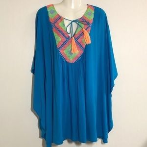 Izzy & Lola teal swim cover-up medium